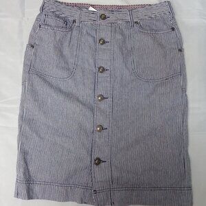 Patagonia Button Down A-Line Skirt Organic Cotton Pin-Striped Women's Size 4